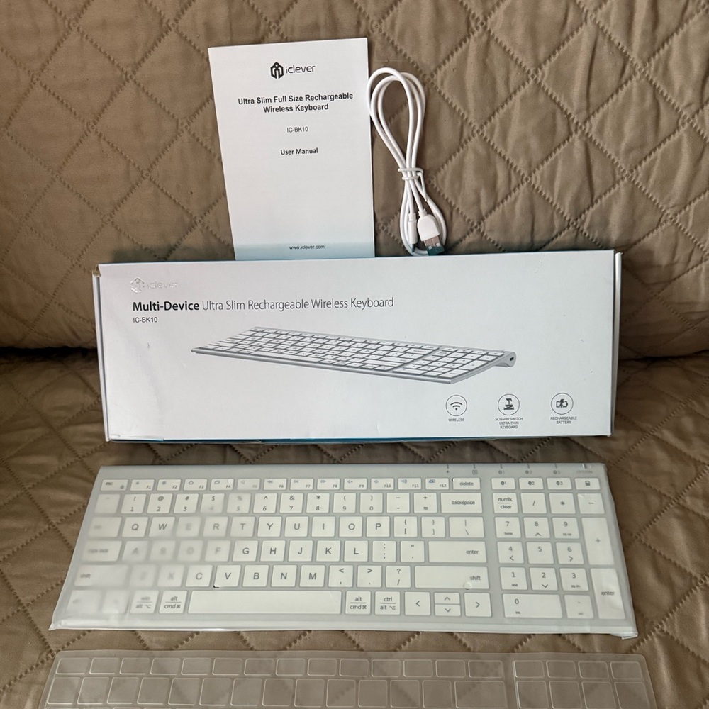 iClever BK10 Wireless Bluetooth Keyboard Rechargeable